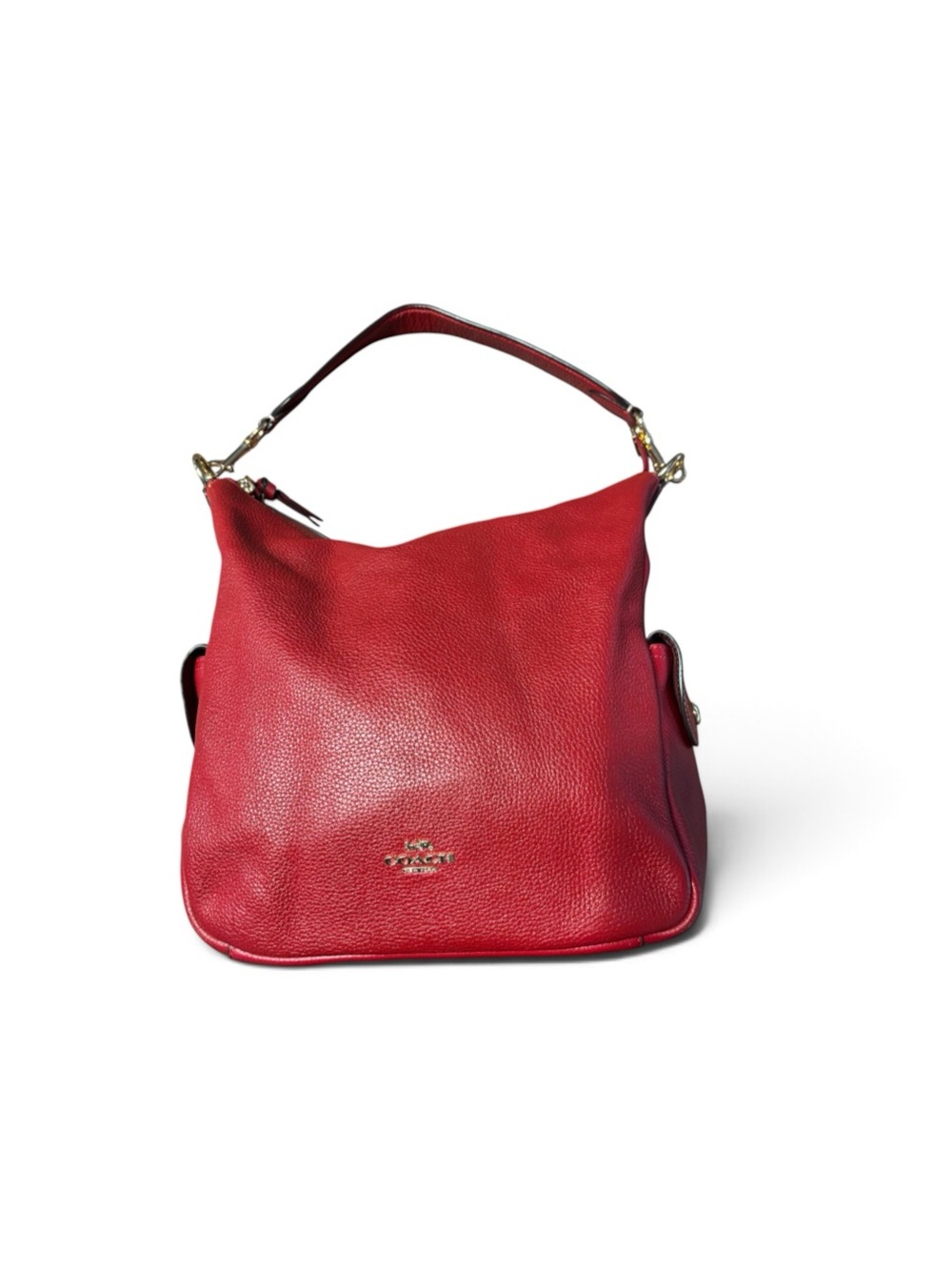 Coach Pennie Shoulder Bag in Red Pebbled Leather - Excellent Condition